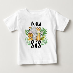 T-shirt Pour Bébé Wild One SiS Boy 1er Anniversaire Jungle Safari