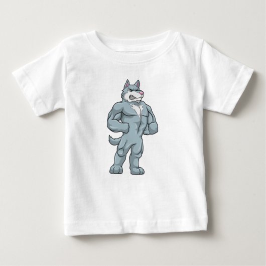 T-shirt Pour Bébé Wolf comme Bodybuilder extrême (Devant)
