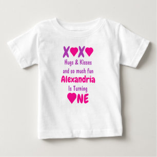 T-shirt Pour Bébé XOXO Embrasse et embrasse 1er anniversaire