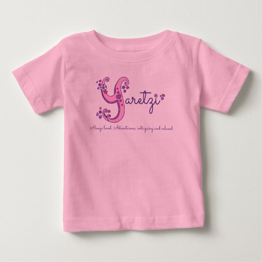 T-shirt Pour Bébé Yaretzi nom de fille & signification Chemise à mon (Devant)
