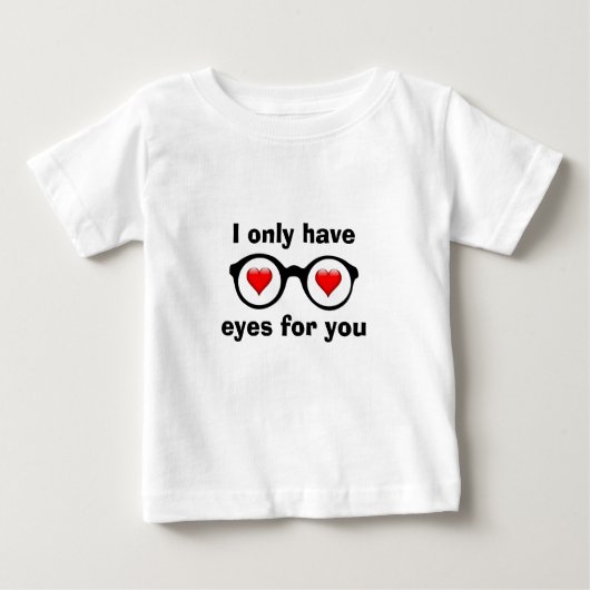 T-shirt Pour Bébé Yeux pour vous verres coeur Valentine Garçons Chem (Devant)