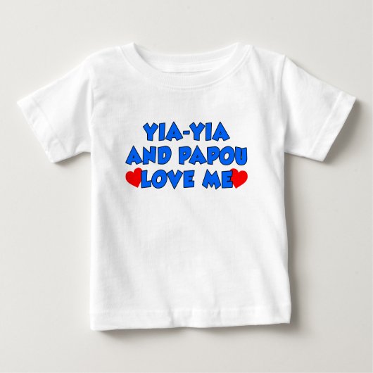 T-shirt Pour Bébé Yia-Yia et Papou m'aiment (Devant)