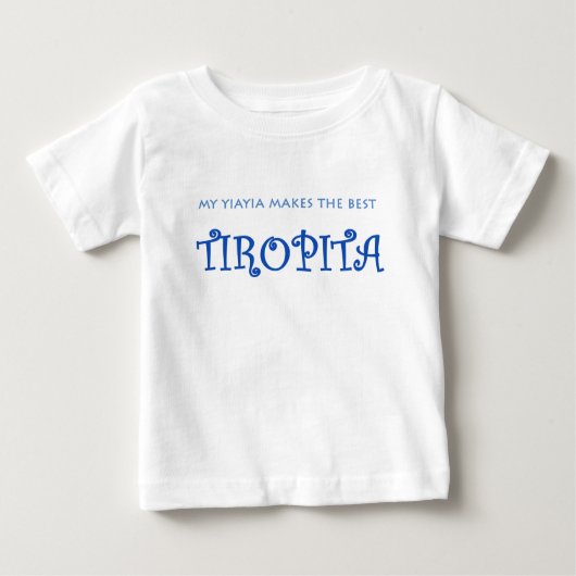 T-SHIRT POUR BÉBÉ YIAYIA/TIROPITA (Devant)