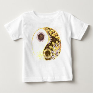 T-shirt Pour Bébé Yin Et Yang Peinture Florale Jaune