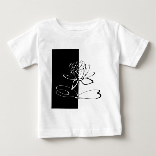 T-shirt Pour Bébé Yin Yang Black Lotus Blossom (Devant)