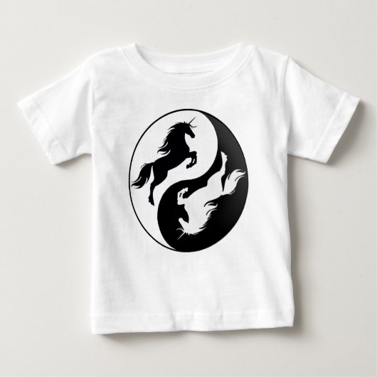 T-shirt Pour Bébé Yin Yang Unicorn (Devant)