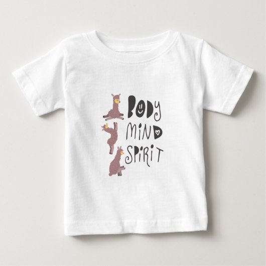 T-shirt Pour Bébé Yoga Llamas (Devant)