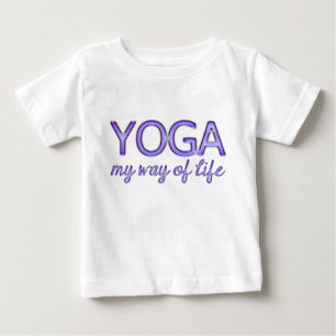 T-shirt Pour Bébé Yoga Mon mode de vie Purple look brillant Typograp