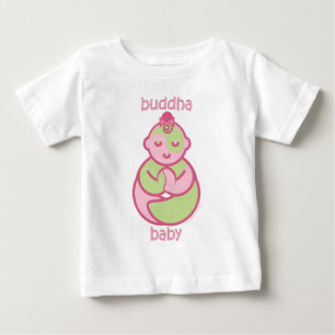 T-shirt Pour Bébé Yoga Speak Baby : Bouddha rose bébé