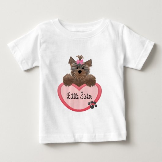 T-shirt Pour Bébé Yorkie Little Sister (Devant)