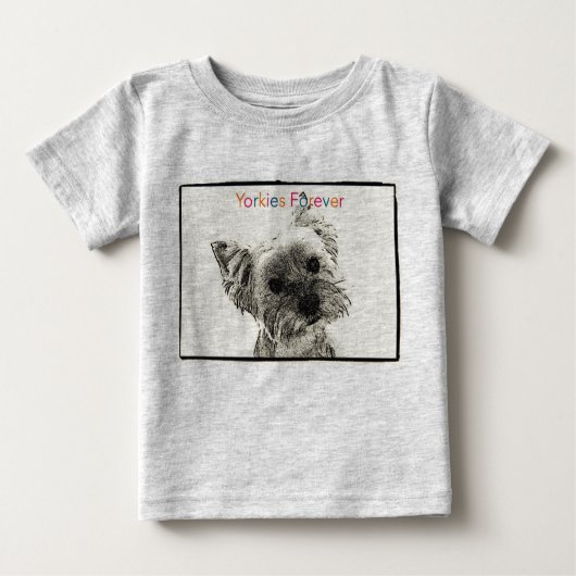 T-shirt Pour Bébé Yorkies Forever bébé Creeper biologique (Devant)