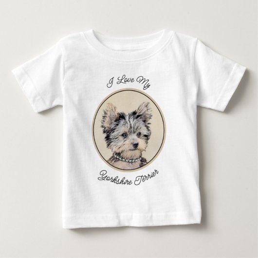 T-shirt Pour Bébé Yorkshire Terrier Puppy Peinture Chien original (Devant)