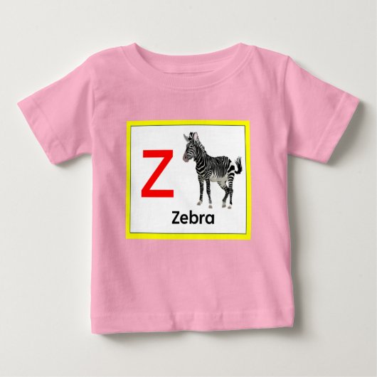 T-shirt Pour Bébé Z est pour Zebra (Devant)