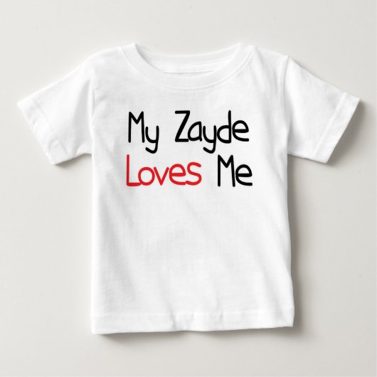 T-shirt Pour Bébé Zayde m'aime (Devant)