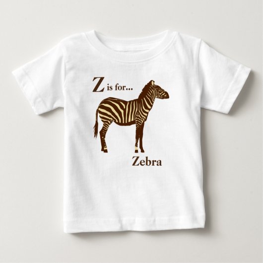 T-shirt Pour Bébé Zèbre - Chocolat Brown et Camel Tan (Devant)