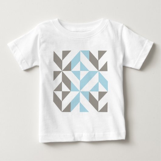T-shirt Pour Bébé ZigZag géométrique bleu et argent (Devant)