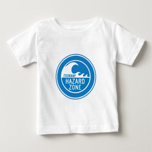 T-SHIRT POUR BÉBÉ ZONE DE RISQUE DE TSUNAMI (Devant)