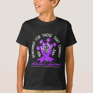 T-shirt Pour Ceux Qui Ne Peuvent Pas Fleur Ruban Alzheimer