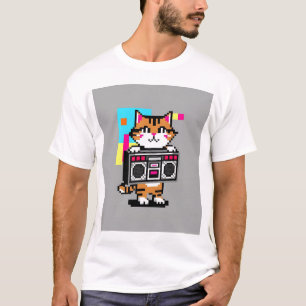 T-Shirt pour chat rétro mignon - Cadeau Cool