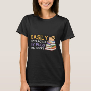 T-shirt pour chien Carlin Amoureux de livres Geek