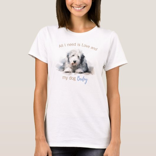 T-Shirt pour chien de berger anglais (Devant)