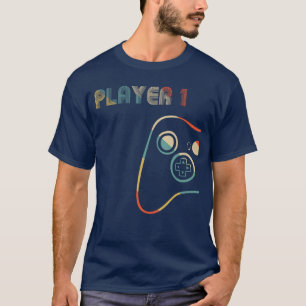 T-shirt pour couple de joueurs assortis Joueur 1 J