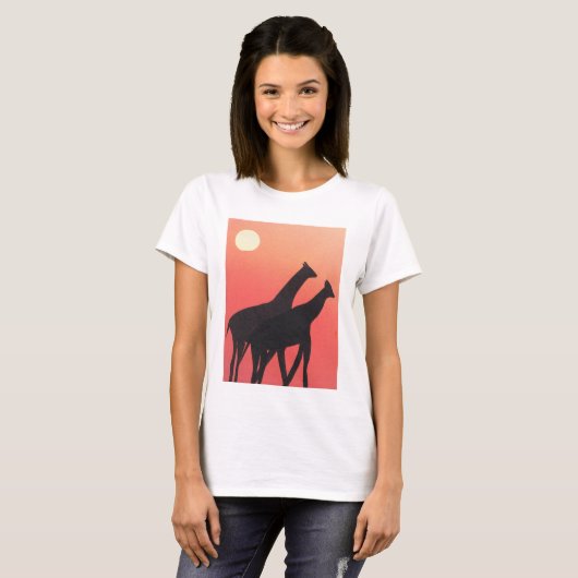 T-shirt pour dames avec design Giraffe (Devant entier)