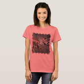 T-shirt pour dames de la langue de la girafe (Devant entier)
