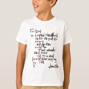 T-shirt Pour Dieu Si Aimé La Bible Mondiale Verse Jésus Es