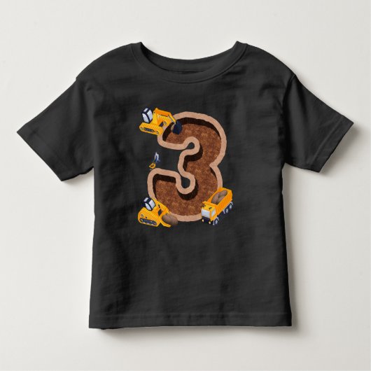 T-shirt pour enfants 3e anniversaire pelleteuse I  (Devant)