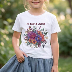 T-shirt pour enfants à fleurs colorées personnalis