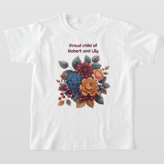 T-shirt pour enfants à motif floral vintage riche