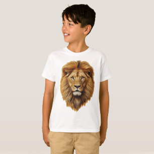 T-shirt pour enfants à tête de lion T-shirt drôl