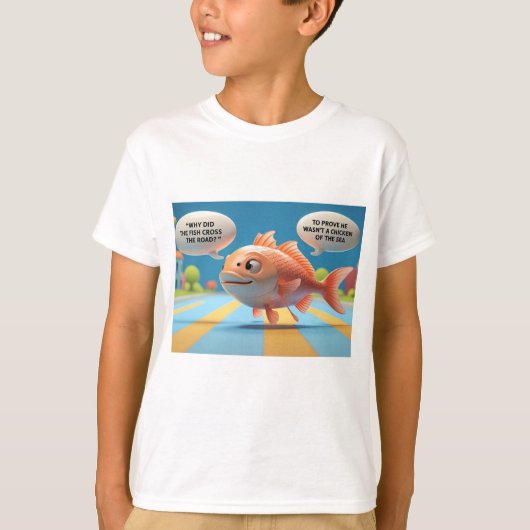 T-shirt pour enfants avec amusant Riddle Fish (Devant)