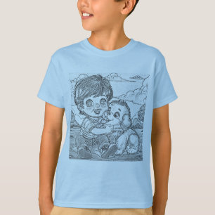 T-shirt pour enfants avec bébé mignon et animal de