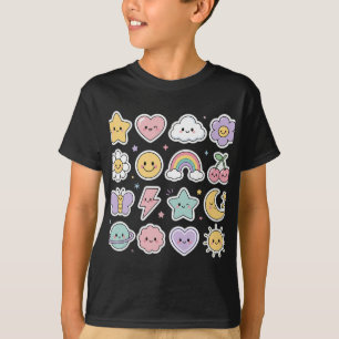 T-shirt pour enfants avec émoticônes mignonnes – V