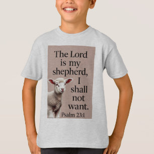 T-shirt pour enfants avec Psaume 23:1 Agneau Chrét
