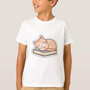 T-shirt pour enfants avec un chat mignon endormi s