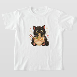 T-shirt pour enfants avec un chat ramen mignon