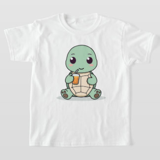 T-shirt pour enfants avec un design de tortue mign
