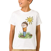 T-shirt pour enfants avec un garçon mignon et une 