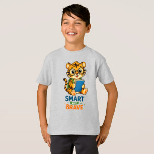 T-shirt pour enfants avec un tigre mignon intellig