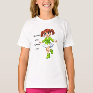 T-shirt pour enfants avec une fille de dessin anim