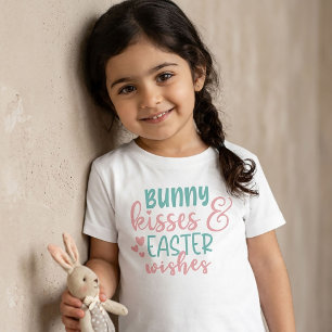 T-Shirt pour enfants Bisous de lapin Vœux de Pâque