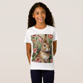 T-shirt pour enfants Blush Blooms et Bunny Dreams (Devant entier)