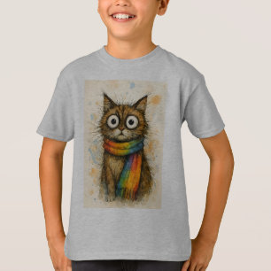 T-shirt pour enfants - Chat artistique avec lunett