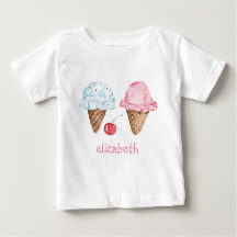 T-SHIRT POUR ENFANTS : CRÈME DE GLACE + NOM