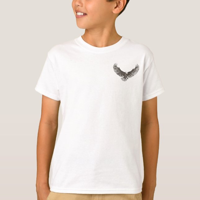 T-shirt pour enfants de la ligne de croix d'aigle (Devant)