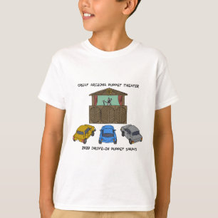 T-shirt pour enfants de marionnettes en voiture
