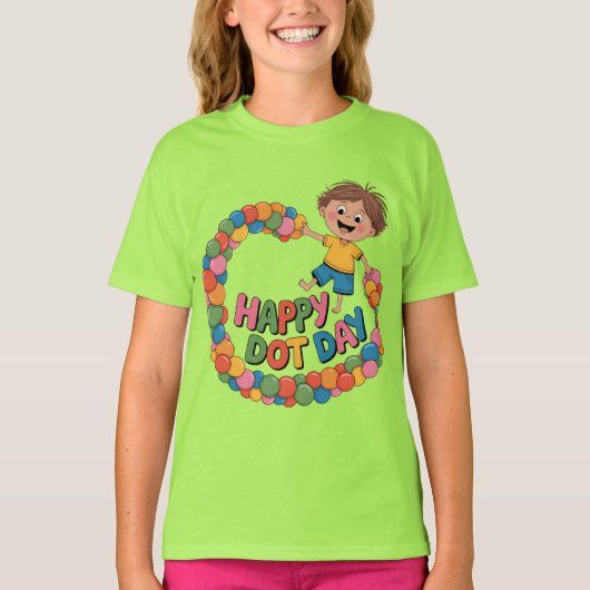 T-shirt pour enfants de maternelle Happy Dot Day 1 (Devant)